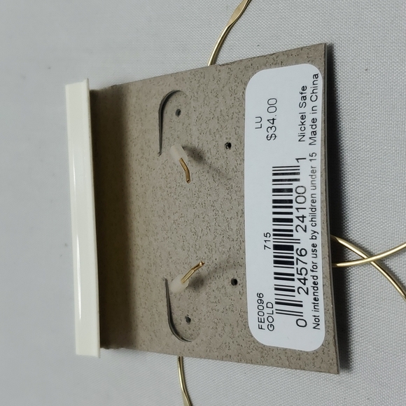 3 pairs French connection large flattened Earrings gold-silver-rose gold - Picture 6 of 6